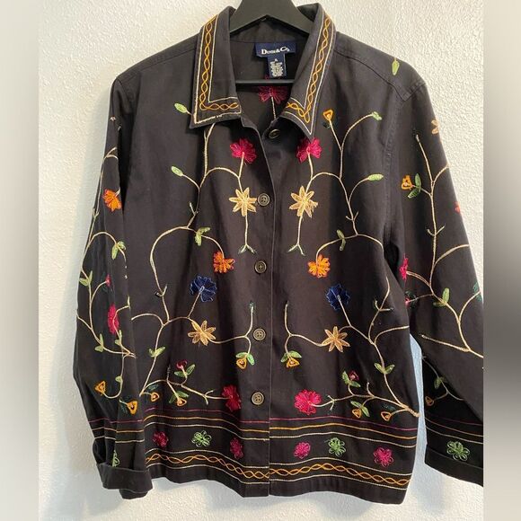 Floral Embroidered Jacket AOP XL Boho Cottagecore Coquette Western Bohemian b1-6 - Picture 2 of 8